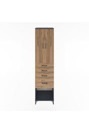 Hyperion Dolap 3 Raflı 4 Çekmeceli 2 Kapaklı 60x44x243 Antrasit-Çam