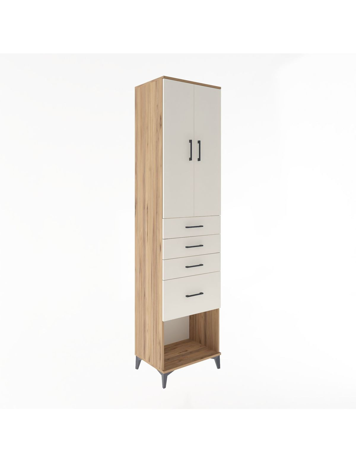 Hyperion Dolap 3 Raflı 4 Çekmeceli 2 Kapaklı 60x44x243 - S65M025V7B