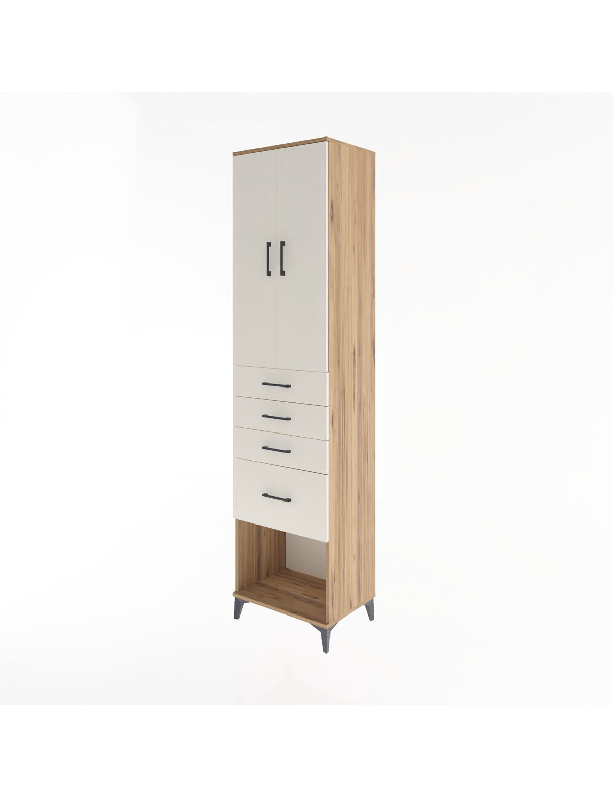Hyperion Dolap 3 Raflı 4 Çekmeceli 2 Kapaklı 60x44x243 - S65M025V7B