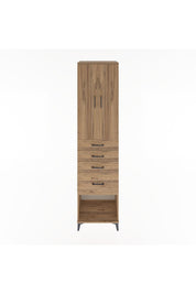 Hyperion Dolap 3 Raflı 4 Çekmeceli 2 Kapaklı 60x44x243 Çam-Çam