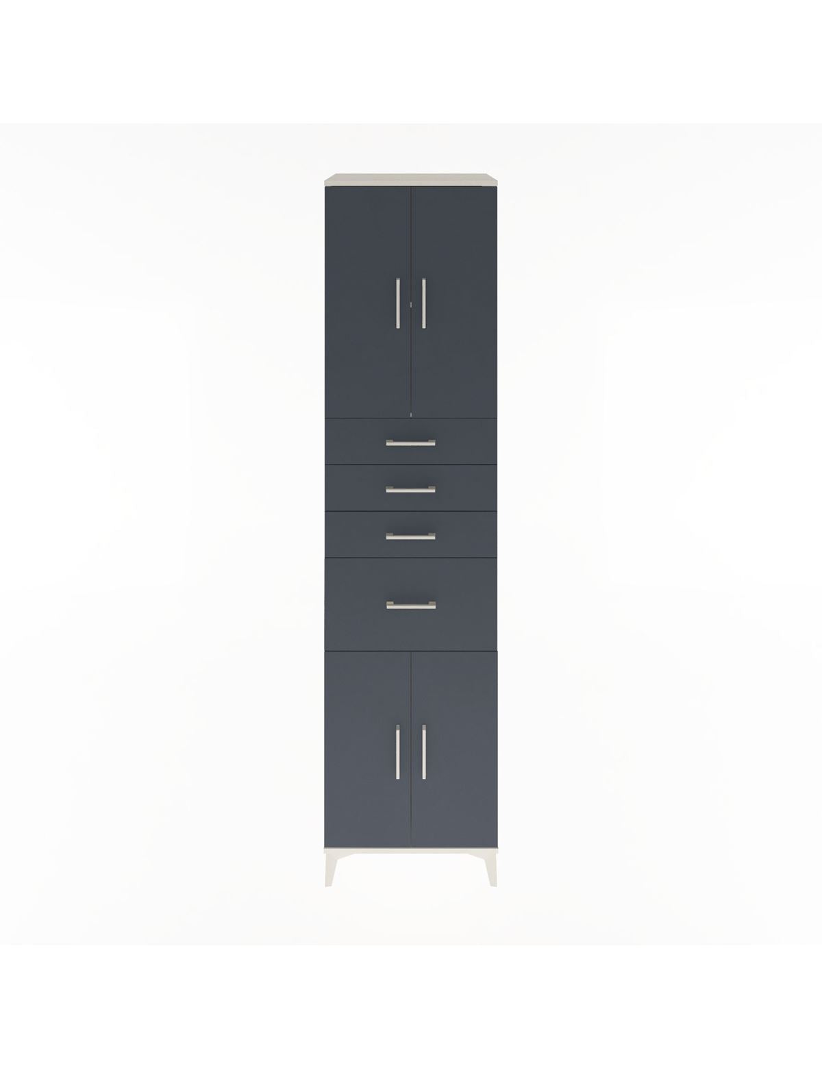 Hyperion Dolap 2 Raflı 4 Çekmeceli 4 Kapaklı 60x44x243 Aytaşı-Antrasit