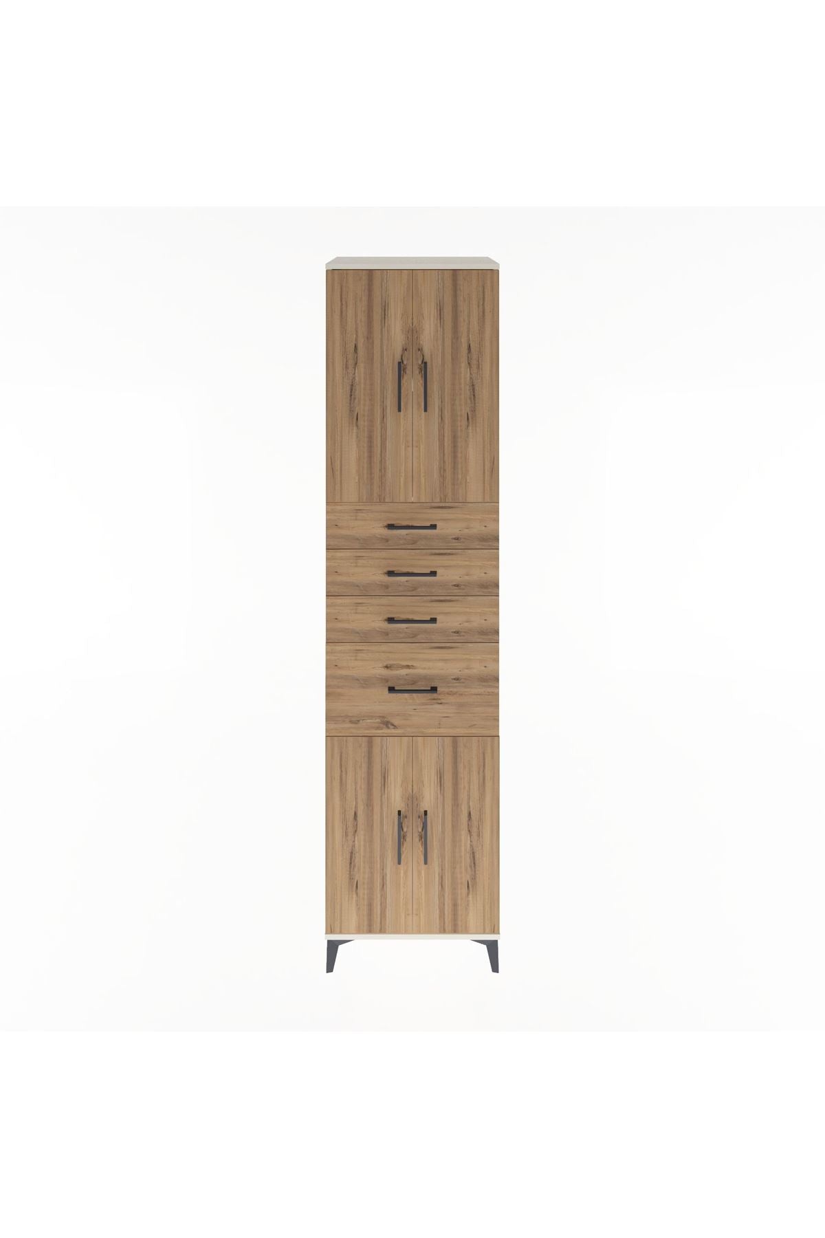 Hyperion Dolap 2 Raflı 4 Çekmeceli 4 Kapaklı 60x44x243 Aytaşı-Çam