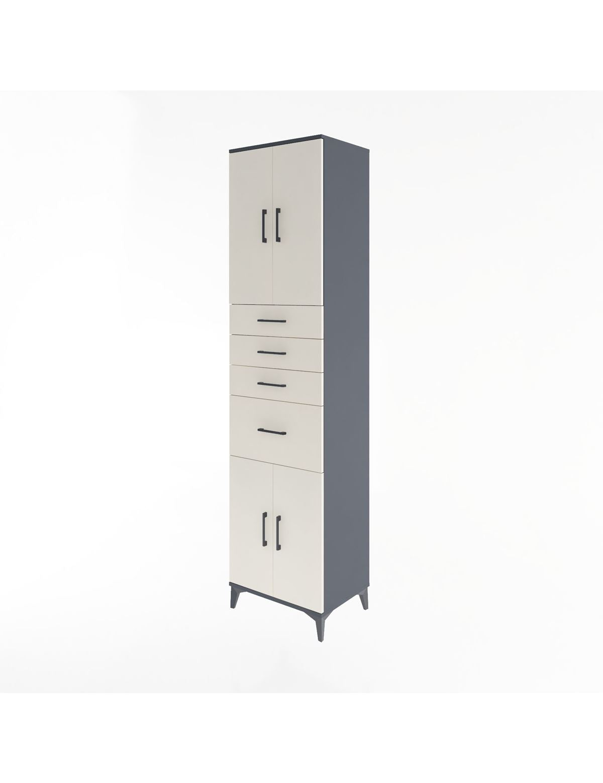 Hyperion Dolap 2 Raflı 4 Çekmeceli 4 Kapaklı 60x44x243 - S65M026V4B