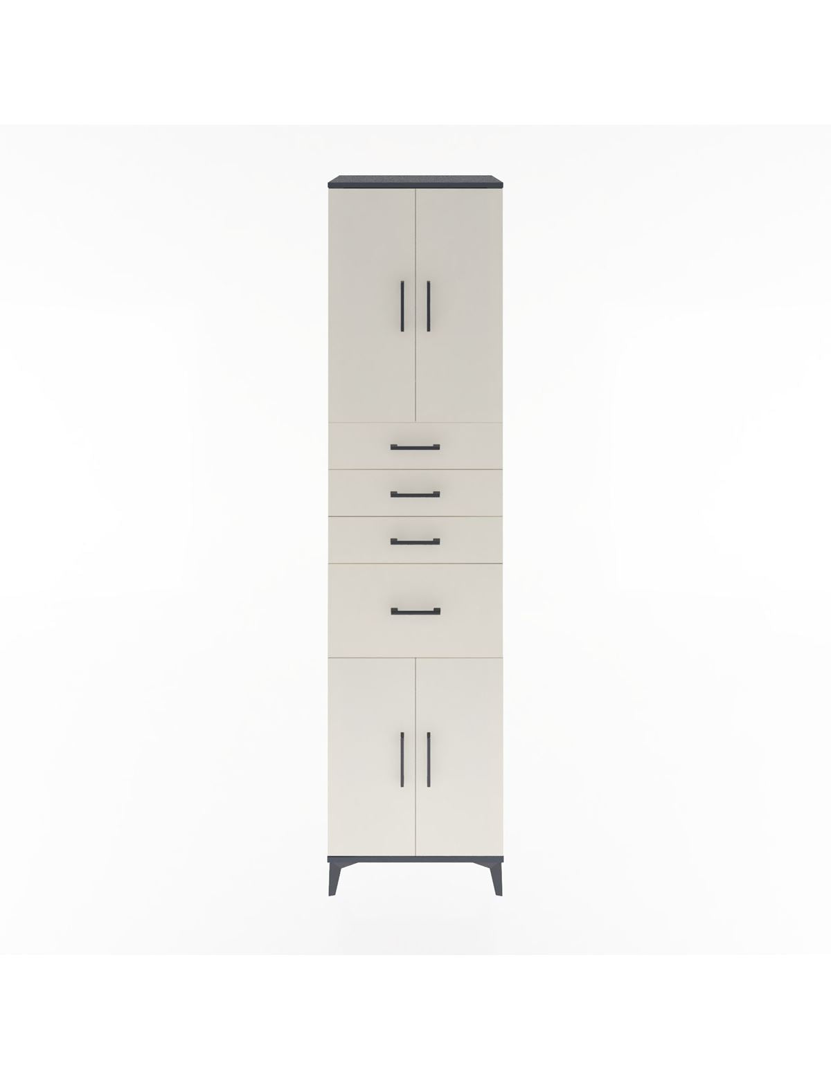 Hyperion Dolap 2 Raflı 4 Çekmeceli 4 Kapaklı 60x44x243 Antrasit-Aytaşı