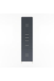 Hyperion Dolap 2 Raflı 4 Çekmeceli 4 Kapaklı 60x44x243 Antrasit-Antrasit