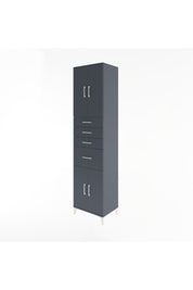 Hyperion Dolap 2 Raflı 4 Çekmeceli 4 Kapaklı 60x44x243 Antrasit-Antrasit