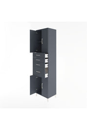 Hyperion Dolap 2 Raflı 4 Çekmeceli 4 Kapaklı 60x44x243 Antrasit-Antrasit