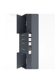 Hyperion Dolap 2 Raflı 4 Çekmeceli 4 Kapaklı 60x44x243 Antrasit-Antrasit