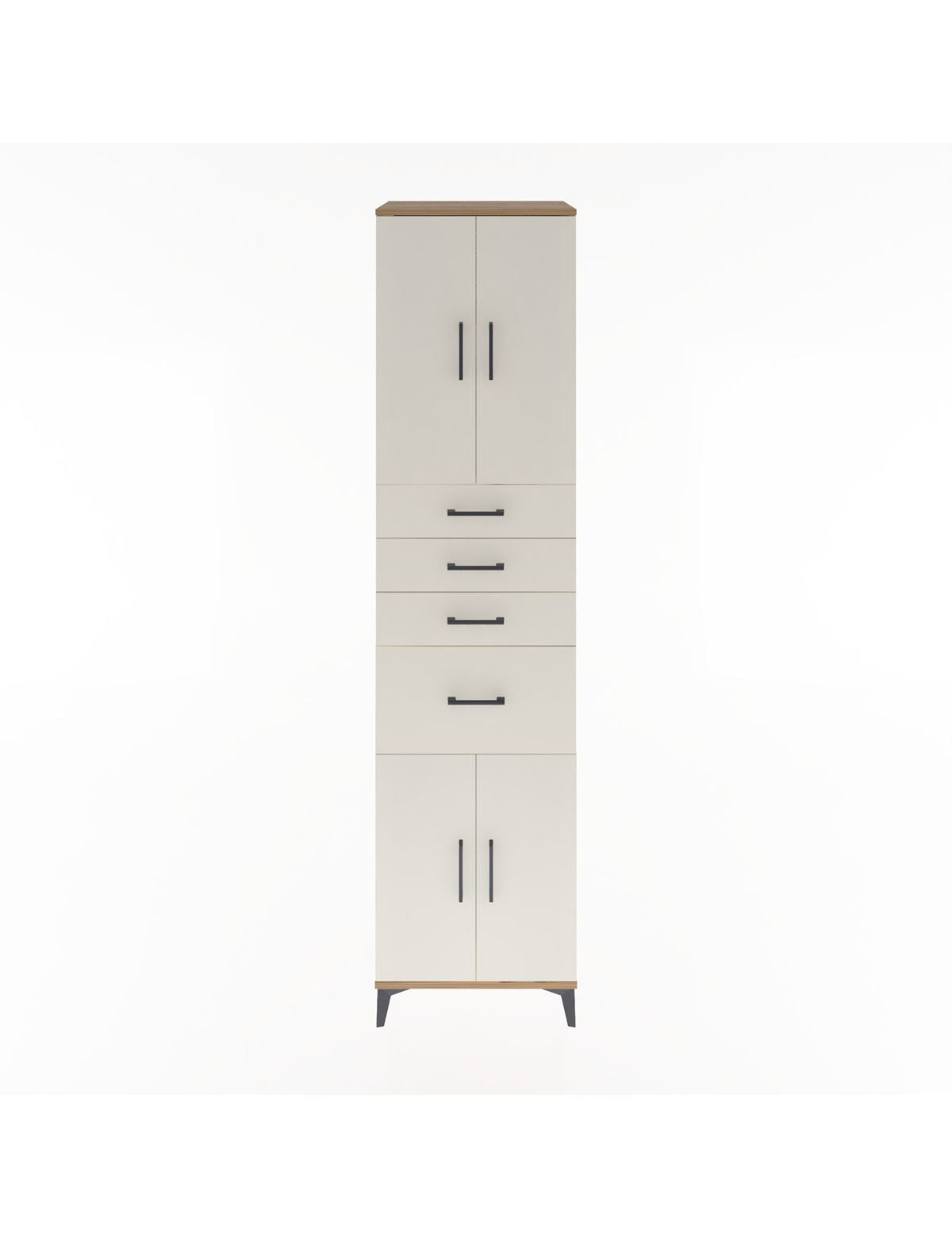 Hyperion Dolap 2 Raflı 4 Çekmeceli 4 Kapaklı 60x44x243 Çam-Aytaşı