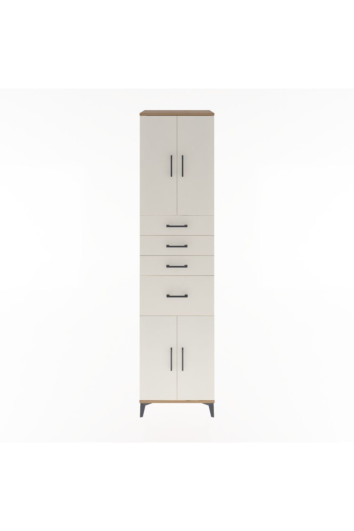 Hyperion Dolap 2 Raflı 4 Çekmeceli 4 Kapaklı 60x44x243 Çam-Aytaşı