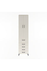 Hyperion Dolap 4 Raflı 5 Çekmeceli 2 Kapaklı 60x44x243