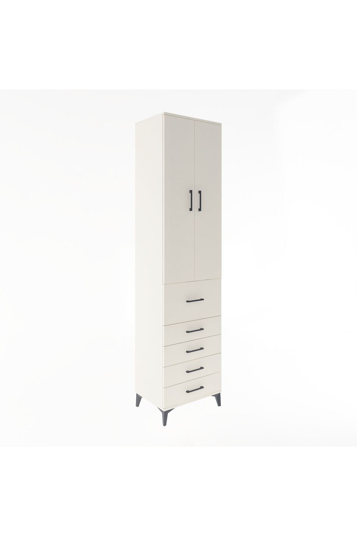 Hyperion Dolap 4 Raflı 5 Çekmeceli 2 Kapaklı 60x44x243 Aytaşı-Aytaşı