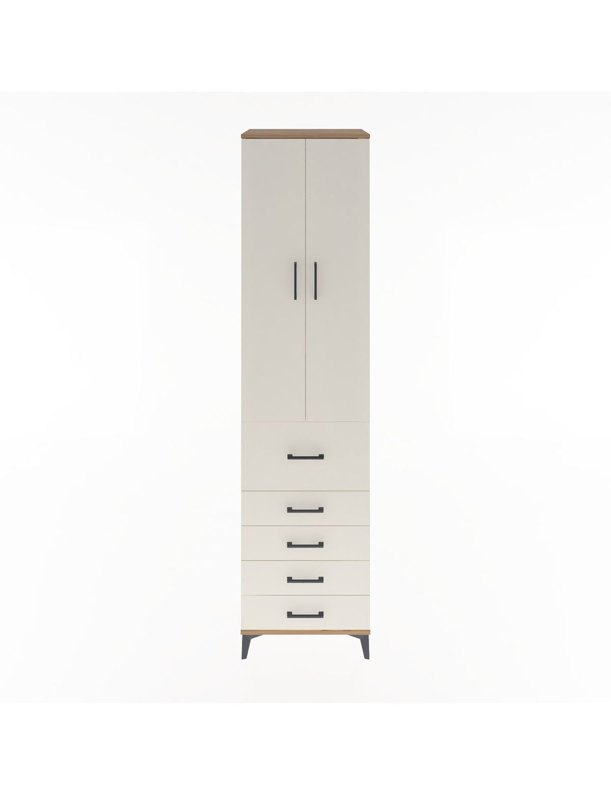 Hyperion Dolap 4 Raflı 5 Çekmeceli 2 Kapaklı 60x44x243 Çam-Aytaşı