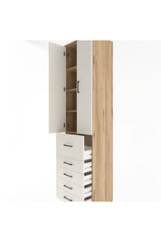 Hyperion Dolap 4 Raflı 5 Çekmeceli 2 Kapaklı 60x44x243 Çam-Aytaşı