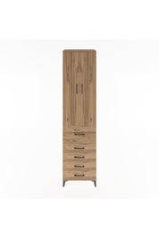 Hyperion Dolap 4 Raflı 5 Çekmeceli 2 Kapaklı 60x44x243 Çam-Çam