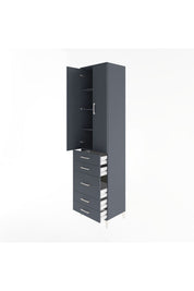 Hyperion Dolap 4 Raflı 5 Çekmeceli 2 Kapaklı 60x44x243 Antrasit-Antrasit