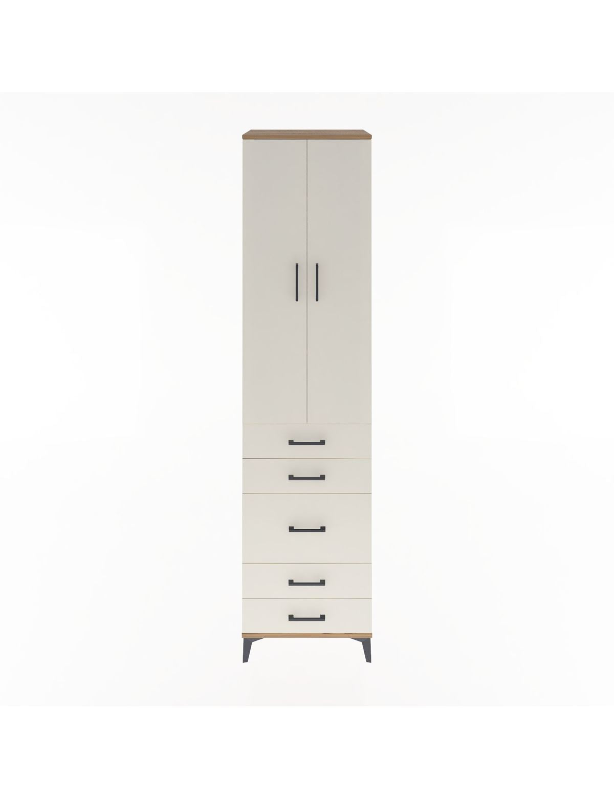 Hyperion Dolap 4 Raflı 5 Çekmeceli 2 Kapaklı 60x44x243 Çam-Aytaşı