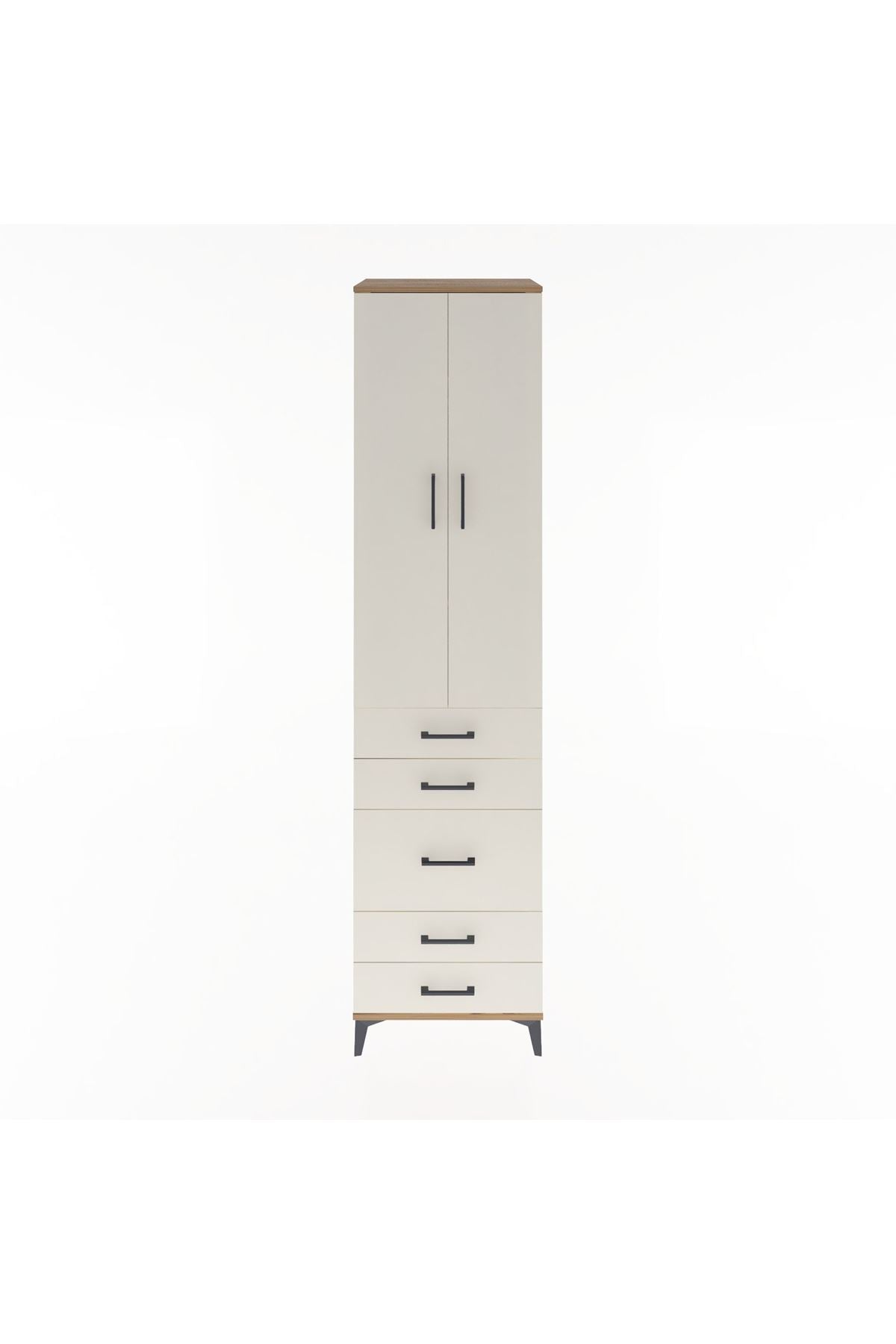 Hyperion Dolap 4 Raflı 5 Çekmeceli 2 Kapaklı 60x44x243 Çam-Aytaşı