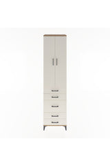 Hyperion Dolap 4 Raflı 5 Çekmeceli 2 Kapaklı 60x44x243