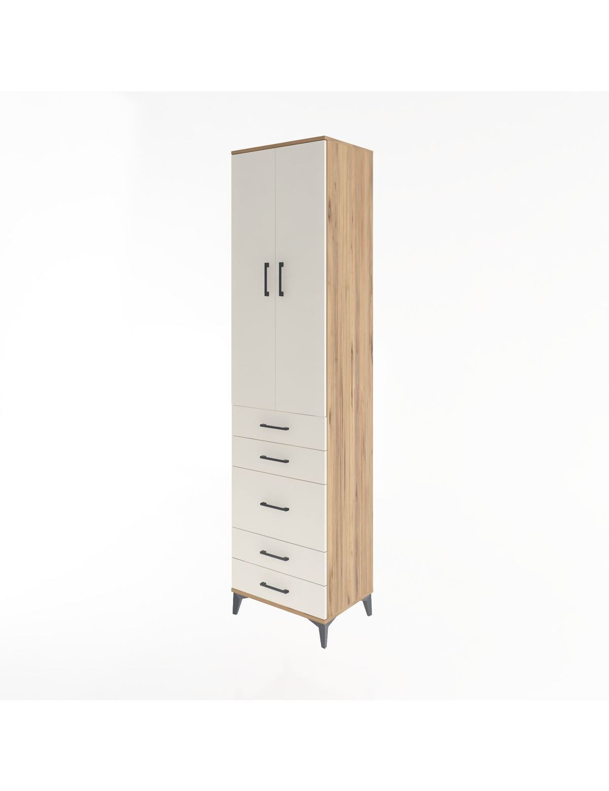 Hyperion Dolap 4 Raflı 5 Çekmeceli 2 Kapaklı 60x44x243 - S65M028V7B