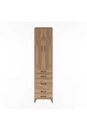 Hyperion Dolap 4 Raflı 5 Çekmeceli 2 Kapaklı 60x44x243 Çam-Çam