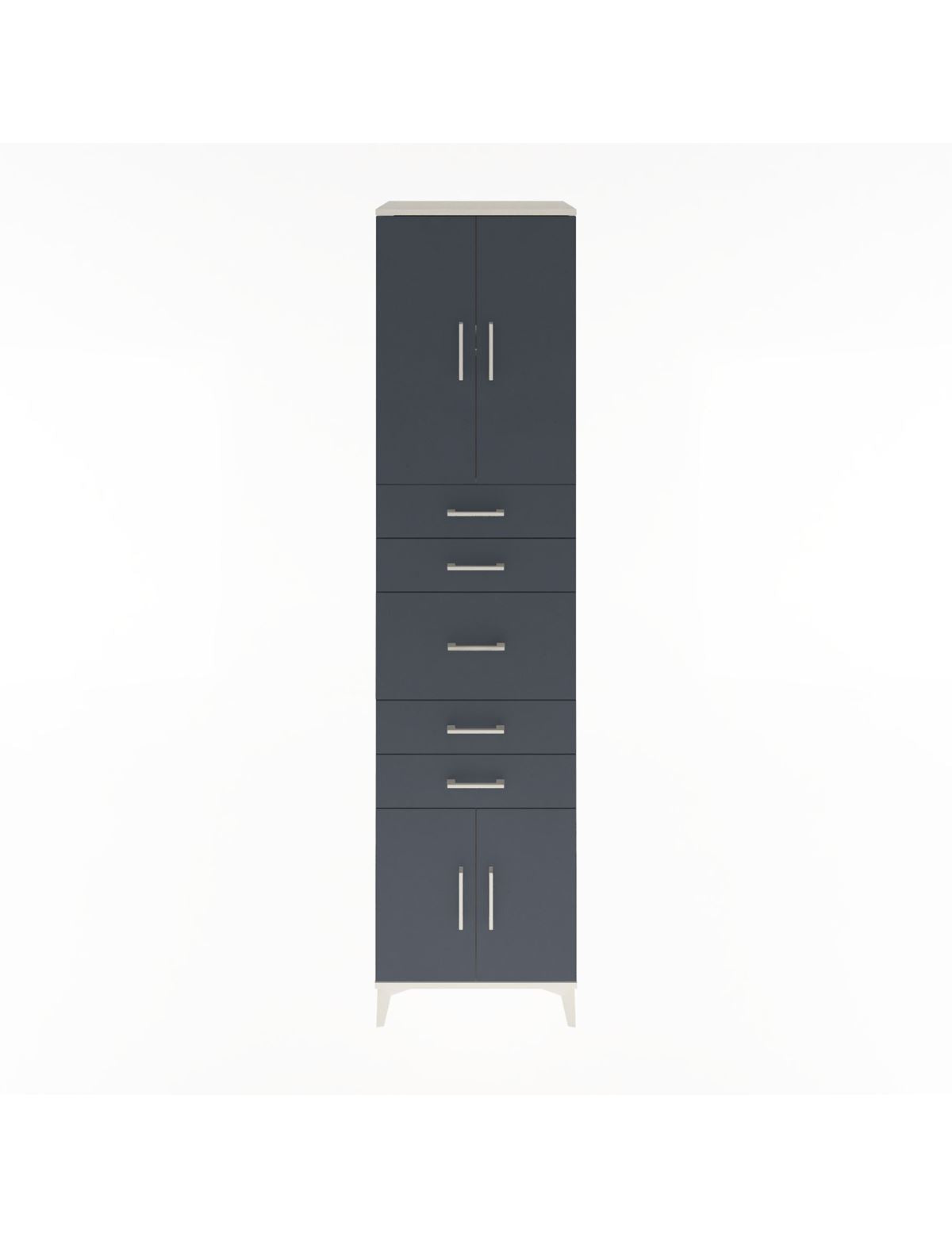 Hyperion Dolap 2 Raflı 5 Çekmeceli 4 Kapaklı 60x44x243 Aytaşı-Antrasit