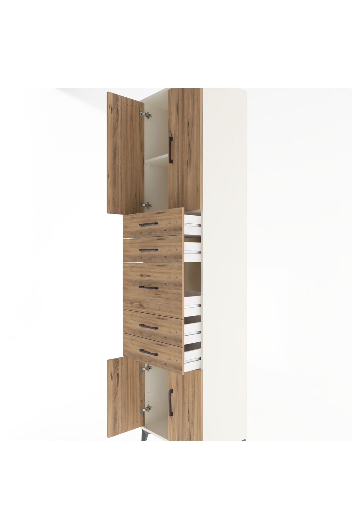 Hyperion Dolap 2 Raflı 5 Çekmeceli 4 Kapaklı 60x44x243 Aytaşı-Çam