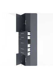 Hyperion Dolap 2 Raflı 5 Çekmeceli 4 Kapaklı 60x44x243 Antrasit-Antrasit