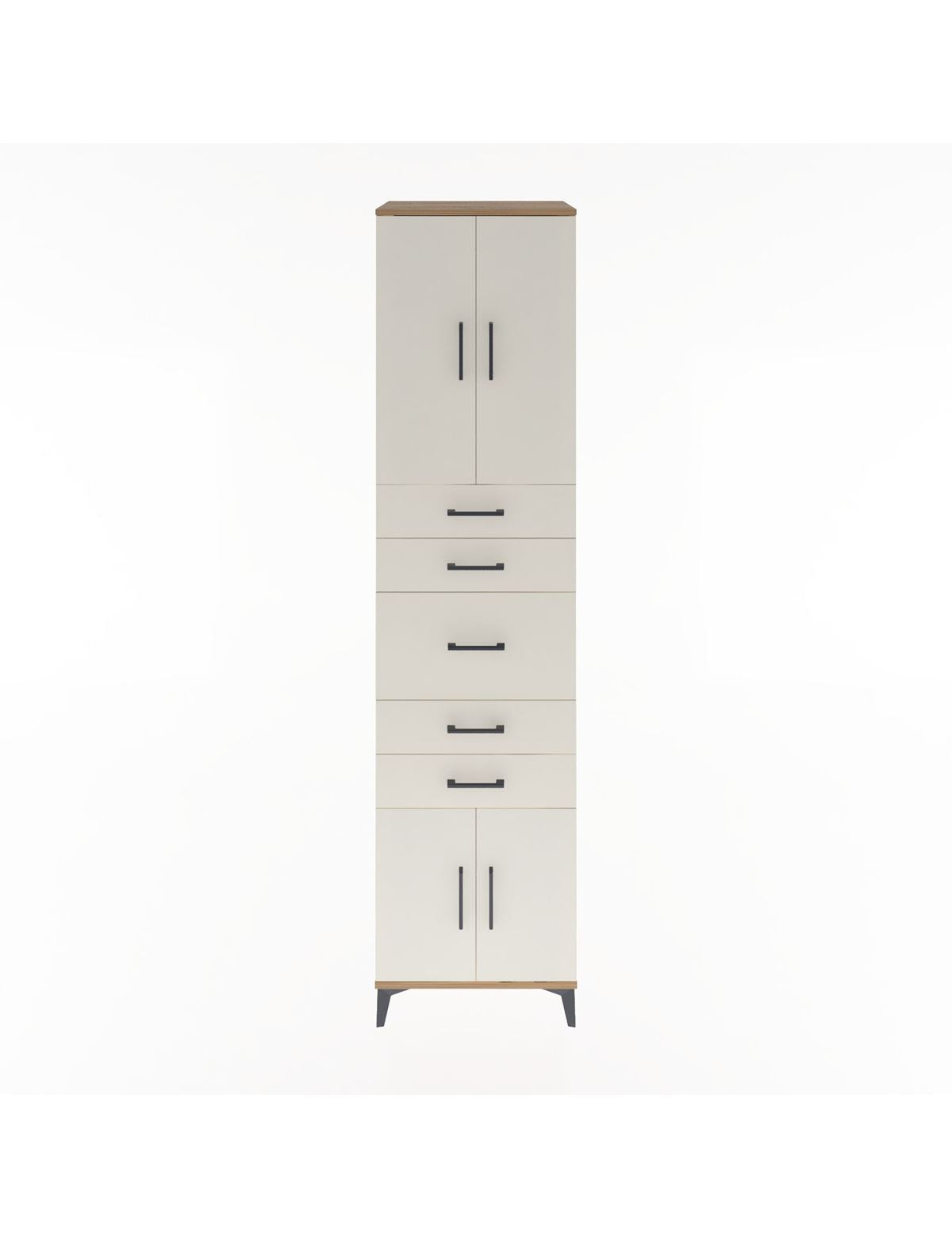 Hyperion Dolap 2 Raflı 5 Çekmeceli 4 Kapaklı 60x44x243 Çam-Aytaşı