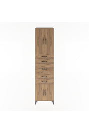 Hyperion Dolap 2 Raflı 5 Çekmeceli 4 Kapaklı 60x44x243 Çam-Çam