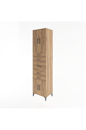 Hyperion Dolap 2 Raflı 5 Çekmeceli 4 Kapaklı 60x44x243 Çam-Çam