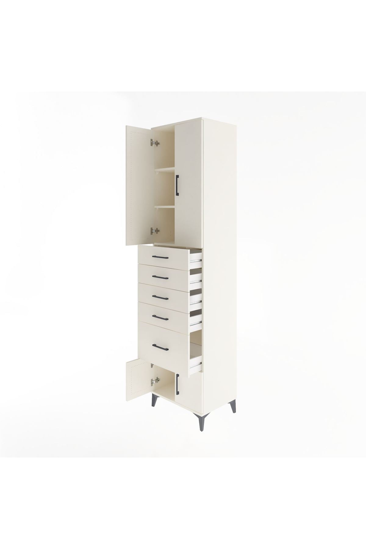 Hyperion Dolap 3 Raflı 5 Çekmeceli 4 Kapaklı 60x44x243 Aytaşı-Aytaşı