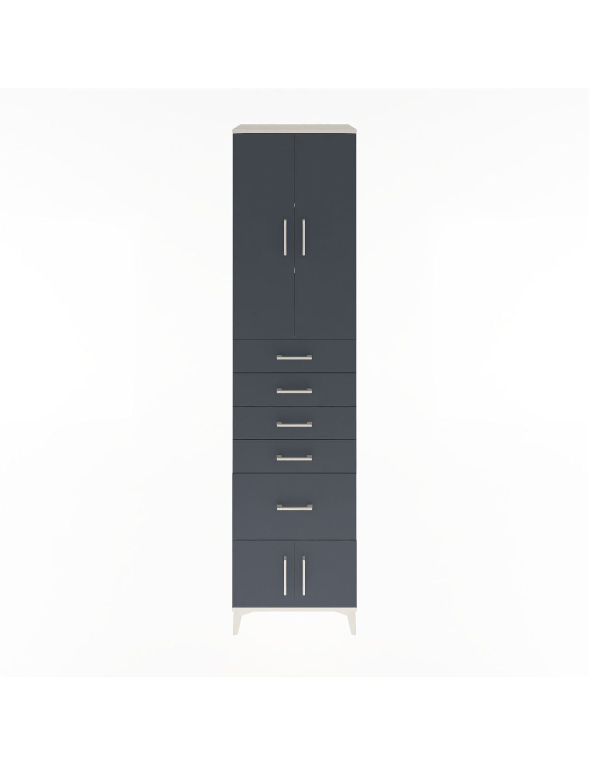 Hyperion Dolap 3 Raflı 5 Çekmeceli 4 Kapaklı 60x44x243 Aytaşı-Antrasit