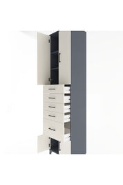 Hyperion Dolap 3 Raflı 5 Çekmeceli 4 Kapaklı 60x44x243 Antrasit-Aytaşı