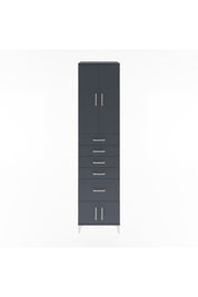 Hyperion Dolap 3 Raflı 5 Çekmeceli 4 Kapaklı 60x44x243 Antrasit-Antrasit