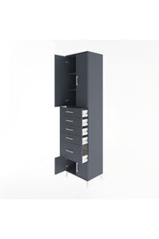 Hyperion Dolap 3 Raflı 5 Çekmeceli 4 Kapaklı 60x44x243 Antrasit-Antrasit