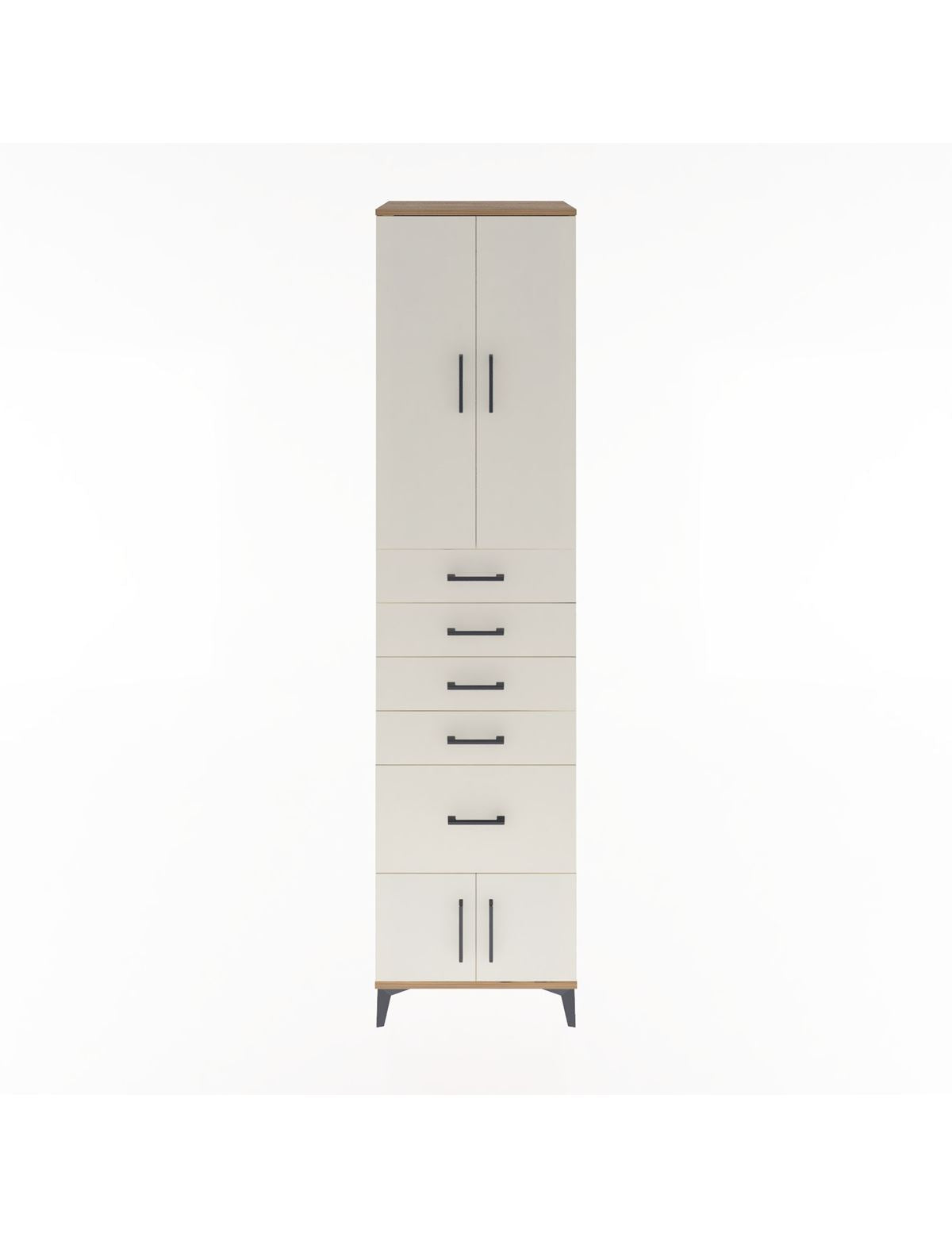 Hyperion Dolap 3 Raflı 5 Çekmeceli 4 Kapaklı 60x44x243 Çam-Aytaşı