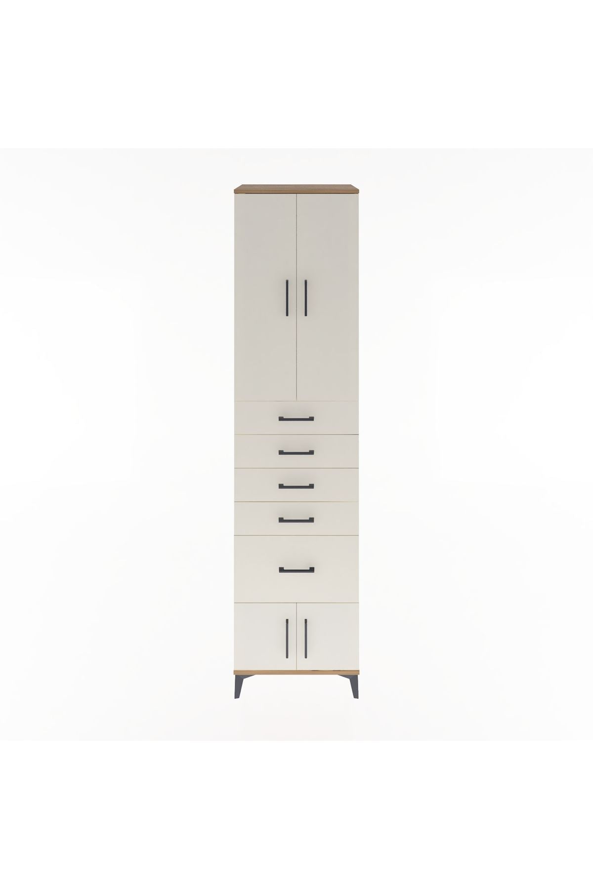 Hyperion Dolap 3 Raflı 5 Çekmeceli 4 Kapaklı 60x44x243 Çam-Aytaşı