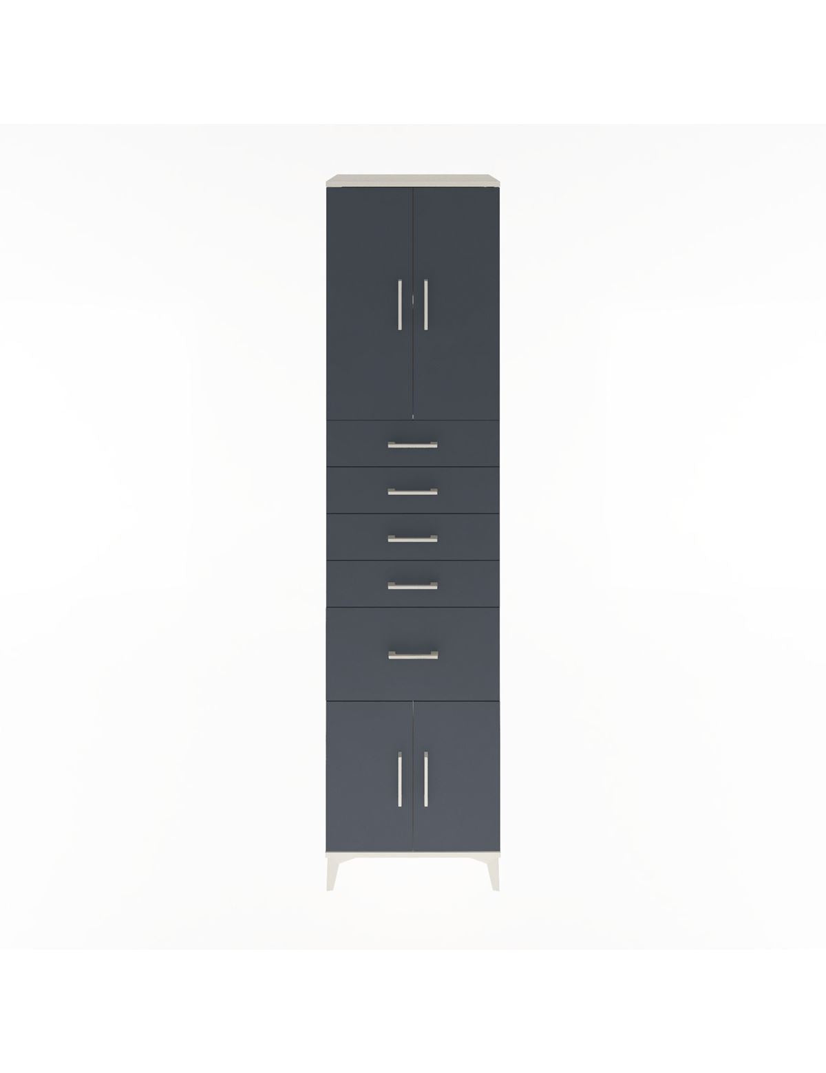 Hyperion Dolap 2 Raflı 5 Çekmeceli 4 Kapaklı 60x44x243 Aytaşı-Antrasit