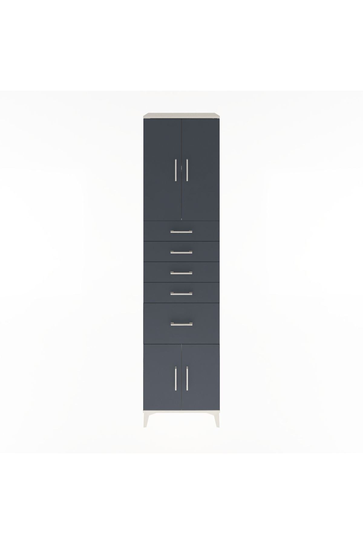 Hyperion Dolap 2 Raflı 5 Çekmeceli 4 Kapaklı 60x44x243 Aytaşı-Antrasit