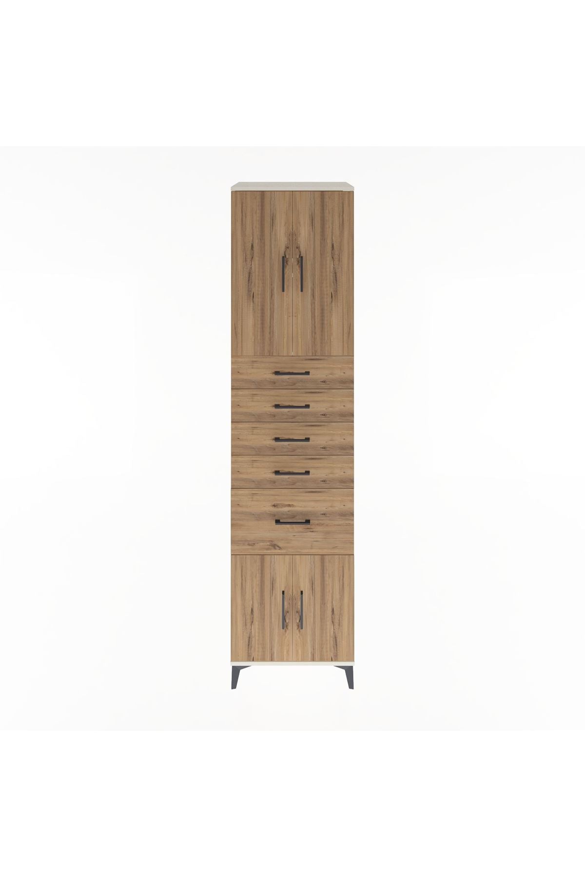 Hyperion Dolap 2 Raflı 5 Çekmeceli 4 Kapaklı 60x44x243 Aytaşı-Çam