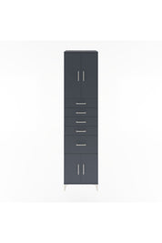 Hyperion Dolap 2 Raflı 5 Çekmeceli 4 Kapaklı 60x44x243 Antrasit-Antrasit