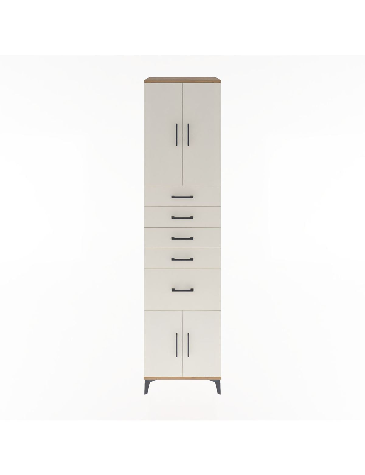 Hyperion Dolap 2 Raflı 5 Çekmeceli 4 Kapaklı 60x44x243 Çam-Aytaşı