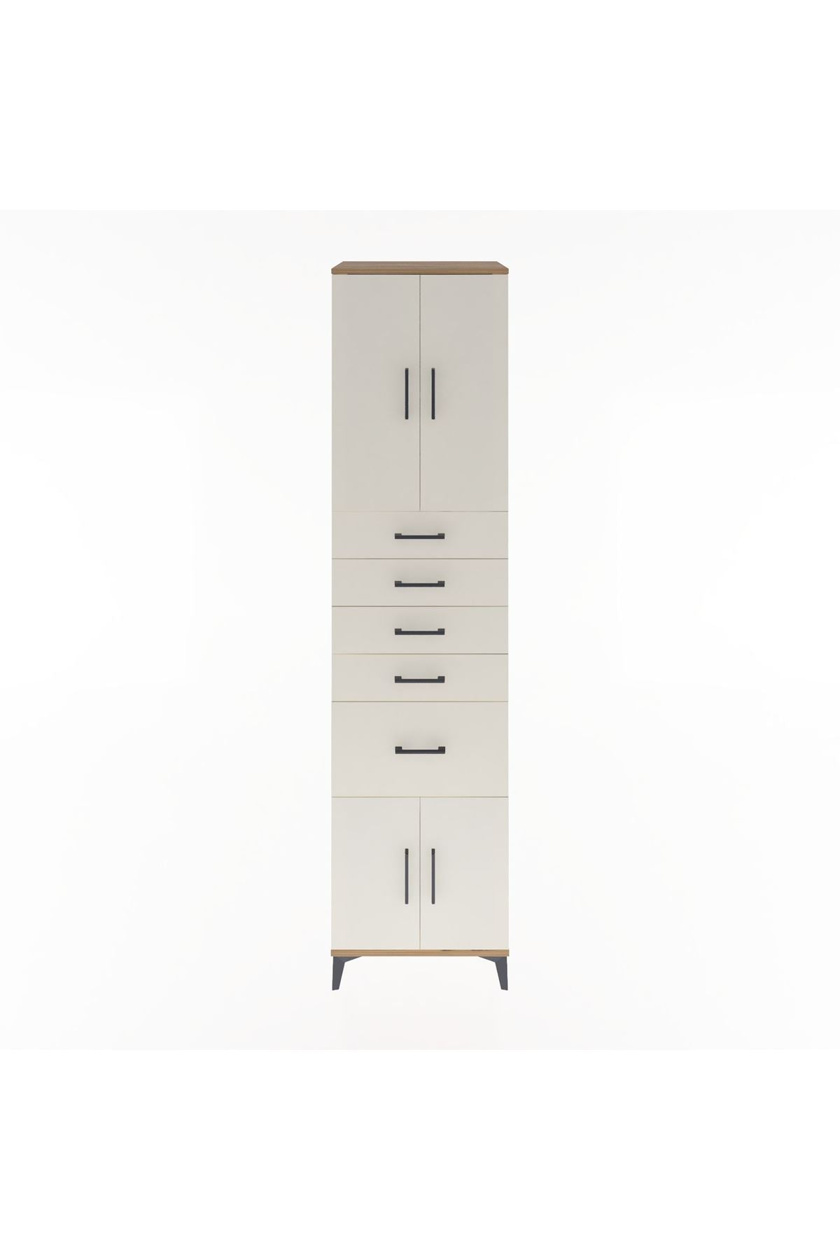 Hyperion Dolap 2 Raflı 5 Çekmeceli 4 Kapaklı 60x44x243 Çam-Aytaşı