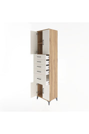 Hyperion Dolap 2 Raflı 5 Çekmeceli 4 Kapaklı 60x44x243 Çam-Aytaşı