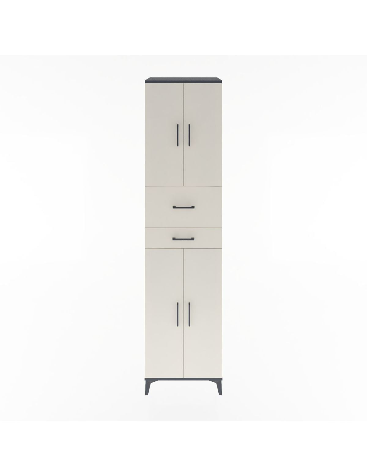 Hyperion Dolap 4 Raflı 2 Çekmeceli 4 Kapaklı 60x44x243 Antrasit-Aytaşı