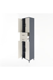 Hyperion Dolap 4 Raflı 2 Çekmeceli 4 Kapaklı 60x44x243 Antrasit-Aytaşı