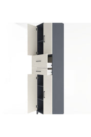 Hyperion Dolap 4 Raflı 2 Çekmeceli 4 Kapaklı 60x44x243 Antrasit-Aytaşı