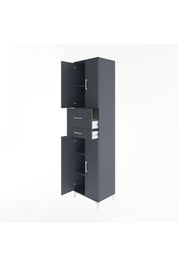 Hyperion Dolap 4 Raflı 2 Çekmeceli 4 Kapaklı 60x44x243 Antrasit-Antrasit