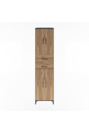 Hyperion Dolap 4 Raflı 2 Çekmeceli 4 Kapaklı 60x44x243 Antrasit-Çam